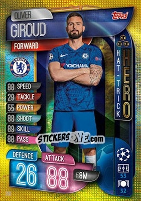 Figurina Olivier Giroud - UEFA Champions League 2019-2020. Match Attax. UK Edition - Topps