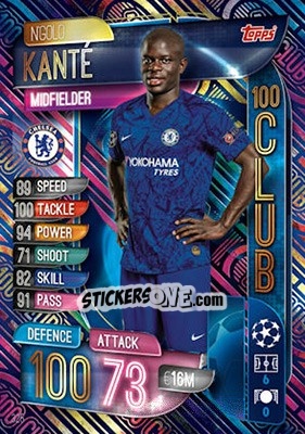 Sticker N'Golo Kanté - UEFA Champions League 2019-2020. Match Attax. UK Edition n. 325 - Topps