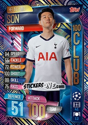 Sticker Heung-Min Son - UEFA Champions League 2019-2020. Match Attax. UK Edition n. 330 - Topps