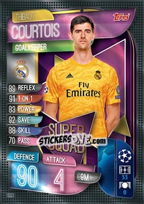 Sticker Thibaut Courtois - UEFA Champions League 2019-2020. Match Attax. UK Edition n. SS1 - Topps