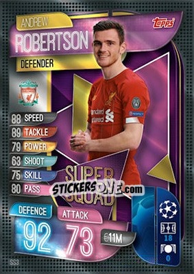 Sticker Andrew Robertson - UEFA Champions League 2019-2020. Match Attax. UK Edition n. SS3 - Topps