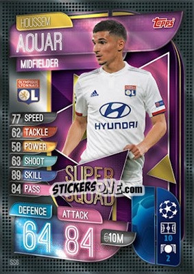 Sticker Houssem Aouar - UEFA Champions League 2019-2020. Match Attax. UK Edition n. SS6 - Topps