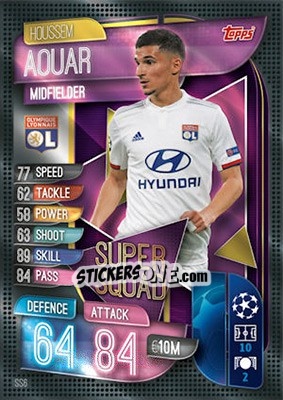 Cromo Houssem Aouar - UEFA Champions League 2019-2020. Match Attax. UK Edition - Topps