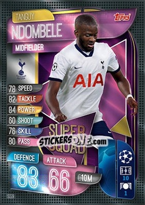 Sticker Tanguy Ndombele - UEFA Champions League 2019-2020. Match Attax. UK Edition n. SS9 - Topps