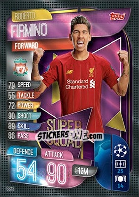 Sticker Roberto Firmino - UEFA Champions League 2019-2020. Match Attax. UK Edition n. SS13 - Topps