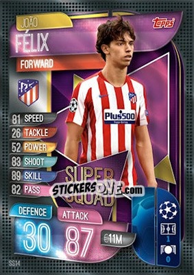 Sticker João Félix - UEFA Champions League 2019-2020. Match Attax. UK Edition n. SS14 - Topps