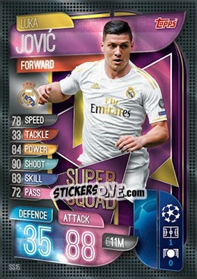 Sticker Luka Jovic - UEFA Champions League 2019-2020. Match Attax. UK Edition n. SS15 - Topps