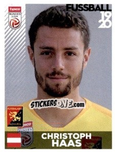 Sticker Christoph Haas - Österreichische Fußball Bundesliga 2019-2020 - Panini