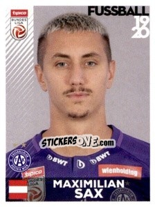 Figurina Maximilian Sax - Österreichische Fußball Bundesliga 2019-2020 n. 105 - Panini