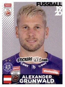Figurina Alexander Grünwald - Österreichische Fußball Bundesliga 2019-2020 n. 106 - Panini