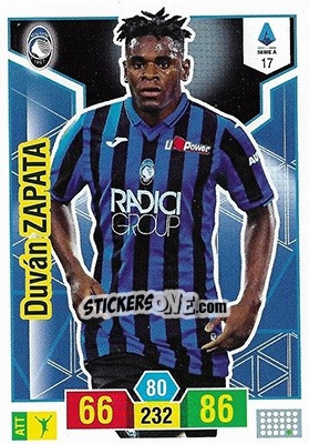 Sticker Duván Zapata - Calciatori 2019-2020. Adrenalyn XL n. 17 - Panini