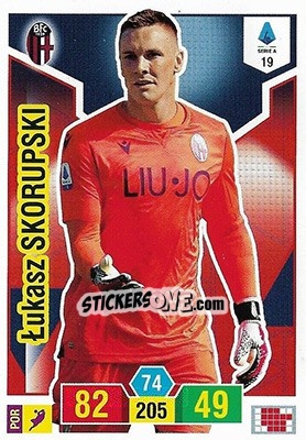 Sticker Lukasz Skorupski - Calciatori 2019-2020. Adrenalyn XL n. 19 - Panini