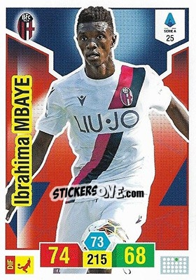 Sticker Ibrahima Mbaye - Calciatori 2019-2020. Adrenalyn XL n. 25 - Panini