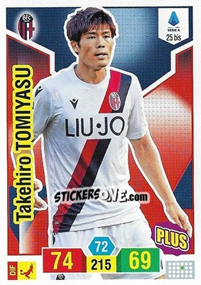 Sticker Takehiro Tomiyasu - Calciatori 2019-2020. Adrenalyn XL n. 25bis - Panini