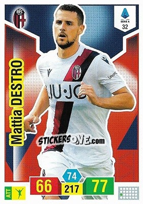 Sticker Mattia Destro - Calciatori 2019-2020. Adrenalyn XL n. 32 - Panini