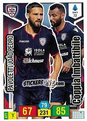 Sticker Leonardo Pavoletti / João Pedro - Calciatori 2019-2020. Adrenalyn XL - Panini