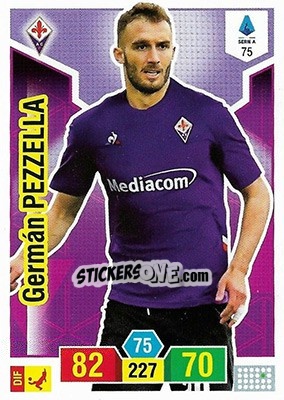 Sticker Germán Pezzella - Calciatori 2019-2020. Adrenalyn XL n. 75 - Panini