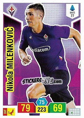 Sticker Nikola Milenkovic - Calciatori 2019-2020. Adrenalyn XL n. 77 - Panini