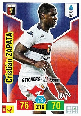 Sticker Cristián Zapata - Calciatori 2019-2020. Adrenalyn XL n. 97 - Panini