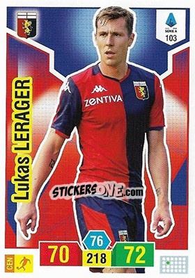 Figurina Lukas Lerager - Calciatori 2019-2020. Adrenalyn XL - Panini