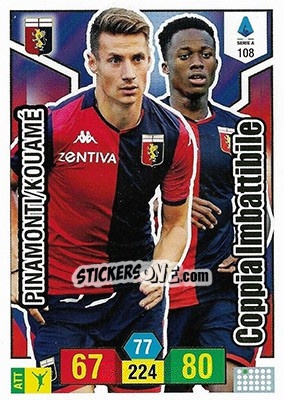 Figurina Andrea Pinamonti / Christian Kouamé - Calciatori 2019-2020. Adrenalyn XL - Panini