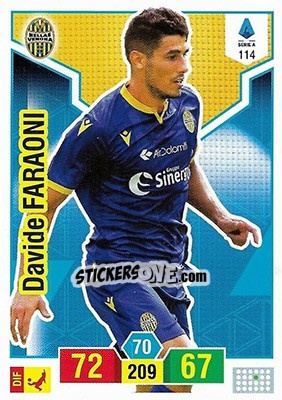 Sticker Davide Faraoni - Calciatori 2019-2020. Adrenalyn XL n. 114 - Panini