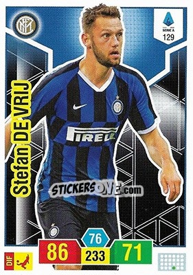Sticker Stefan de Vrij - Calciatori 2019-2020. Adrenalyn XL n. 129 - Panini