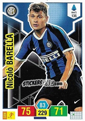 Cromo Nicolò Barella - Calciatori 2019-2020. Adrenalyn XL - Panini