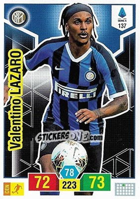 Sticker Valentino Lazaro - Calciatori 2019-2020. Adrenalyn XL n. 137 - Panini