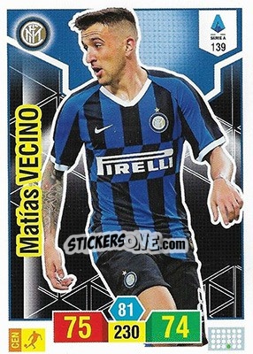 Sticker Matías Vecino - Calciatori 2019-2020. Adrenalyn XL n. 139 - Panini