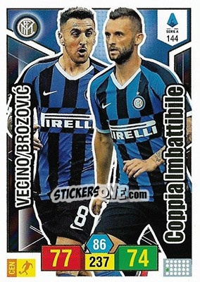 Sticker Matías Vecino / Marcelo Brozovic - Calciatori 2019-2020. Adrenalyn XL n. 144 - Panini