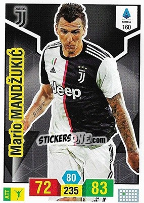 Sticker Mario Mandžukic - Calciatori 2019-2020. Adrenalyn XL n. 160 - Panini