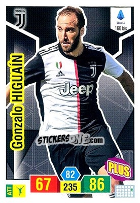 Sticker Gonzalo Higuain - Calciatori 2019-2020. Adrenalyn XL n. 160bis - Panini