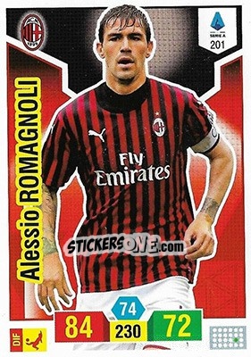 Sticker Alessio Romagnoli - Calciatori 2019-2020. Adrenalyn XL n. 201 - Panini