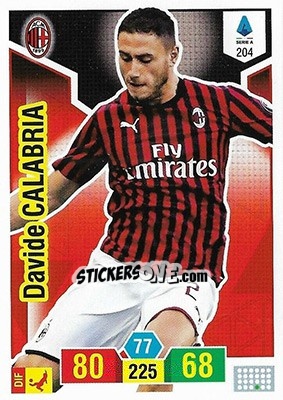 Sticker Davide Calabria - Calciatori 2019-2020. Adrenalyn XL - Panini