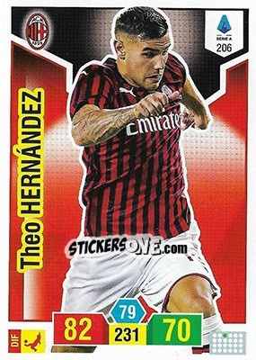 Sticker Theo Hernandez - Calciatori 2019-2020. Adrenalyn XL n. 206 - Panini