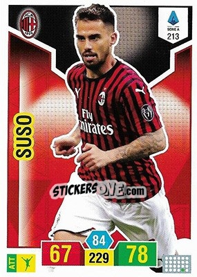 Sticker Suso - Calciatori 2019-2020. Adrenalyn XL - Panini