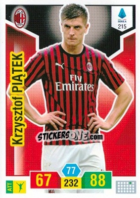 Sticker Krzysztof Piątek - Calciatori 2019-2020. Adrenalyn XL n. 215 - Panini