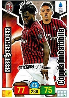 Sticker Ismaël Bennacer / Franck Kessié - Calciatori 2019-2020. Adrenalyn XL n. 216 - Panini