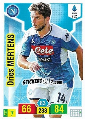 Sticker Dries Mertens - Calciatori 2019-2020. Adrenalyn XL n. 232 - Panini