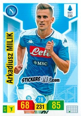 Sticker Arkadiusz Milik - Calciatori 2019-2020. Adrenalyn XL n. 233 - Panini