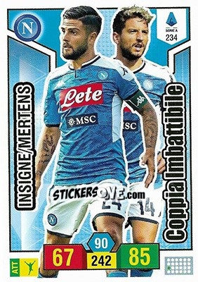 Sticker Lorenzo Insigne / Dries Mertens - Calciatori 2019-2020. Adrenalyn XL - Panini