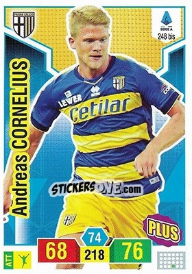 Sticker Andreas Cornelius - Calciatori 2019-2020. Adrenalyn XL n. 248bis - Panini