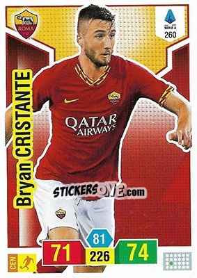 Sticker Bryan Cristante - Calciatori 2019-2020. Adrenalyn XL n. 260 - Panini