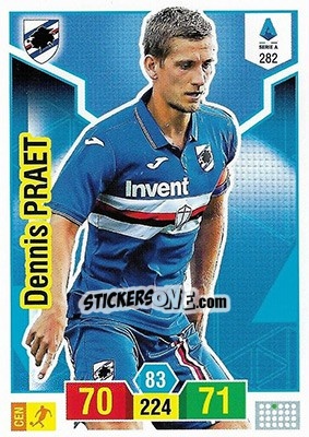 Sticker Dennis Praet - Calciatori 2019-2020. Adrenalyn XL n. 282 - Panini
