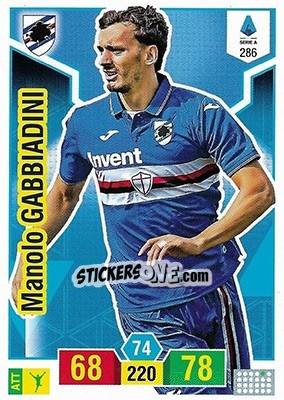 Figurina Manolo Gabbiadini - Calciatori 2019-2020. Adrenalyn XL - Panini