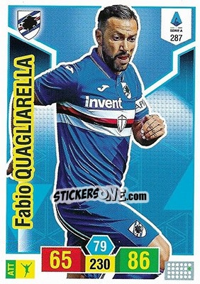 Sticker Fabio Quagliarella - Calciatori 2019-2020. Adrenalyn XL n. 287 - Panini