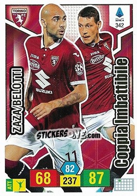 Sticker Andrea Belotti / Simone Zaza - Calciatori 2019-2020. Adrenalyn XL n. 342 - Panini