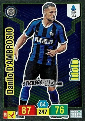 Sticker Danilo D'Ambrosio - Calciatori 2019-2020. Adrenalyn XL n. 374 - Panini
