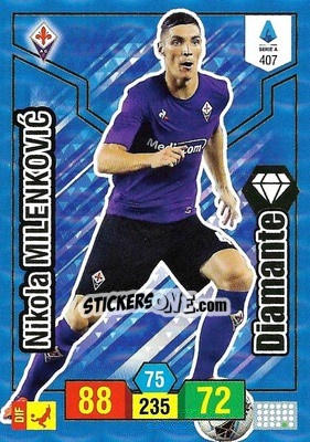 Sticker Nikola Milenkovic - Calciatori 2019-2020. Adrenalyn XL n. 407 - Panini